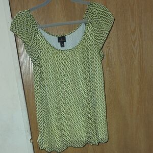 Worthington Lime Chevron Blouse